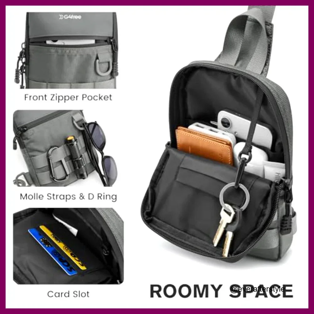 Tactical Crossbody Sling Bag Waterproof Nylon Mini EDC Shoulder Bag Compact - Picture 4 of 7